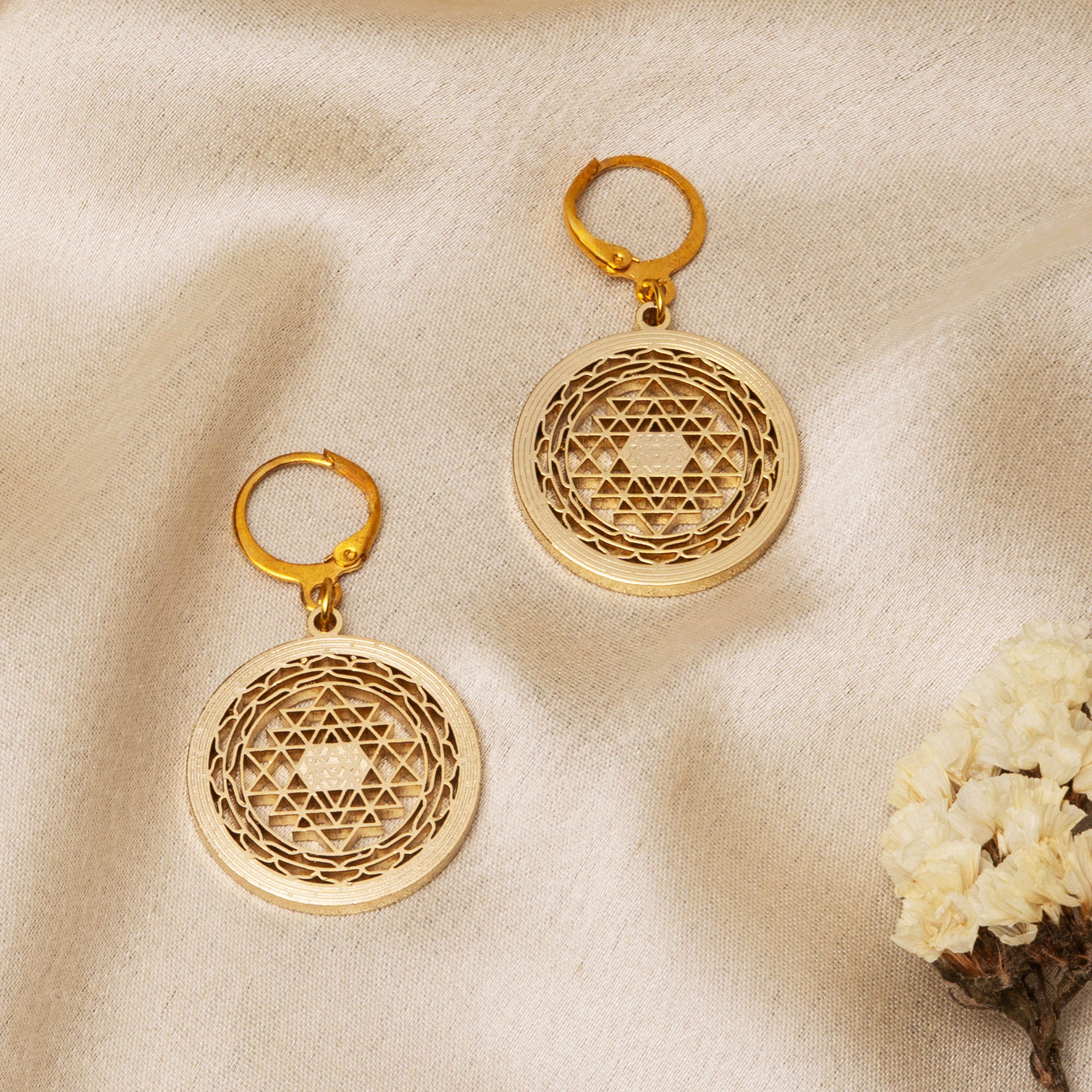 Sri Chakra Yantra Veerya Earrings
