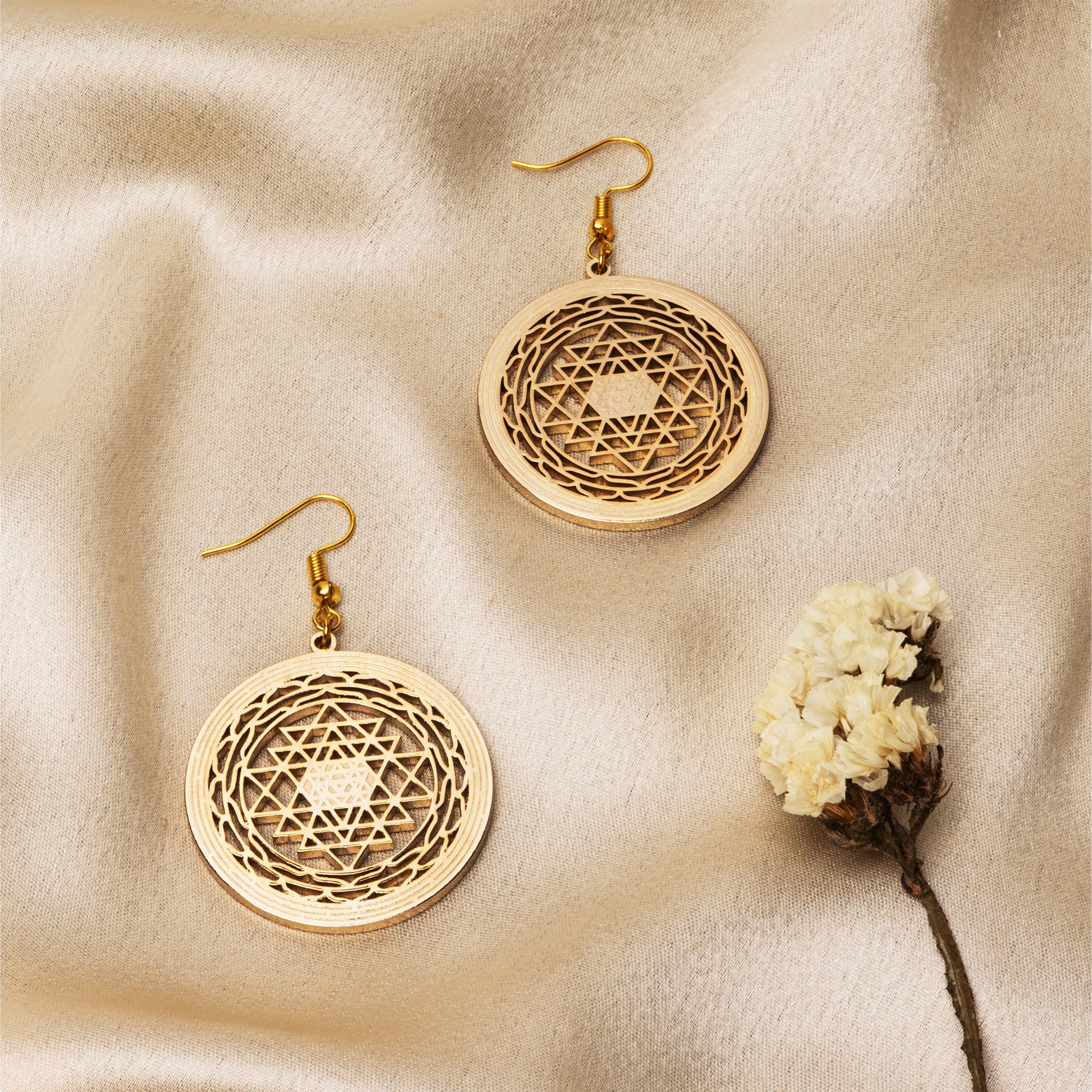 Sri Chakra Yantra Veerya Earrings