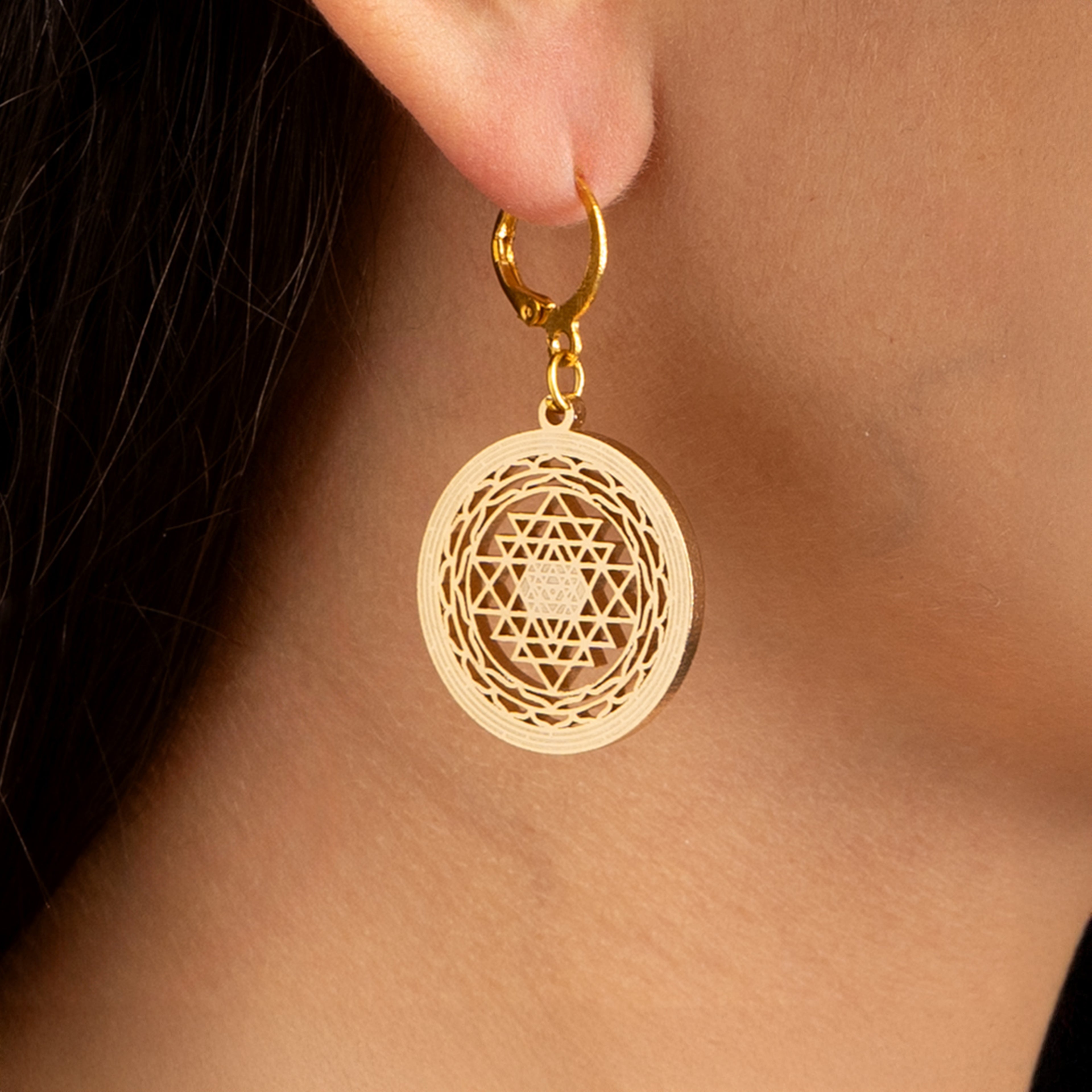 Sri Chakra Yantra Veerya Earrings