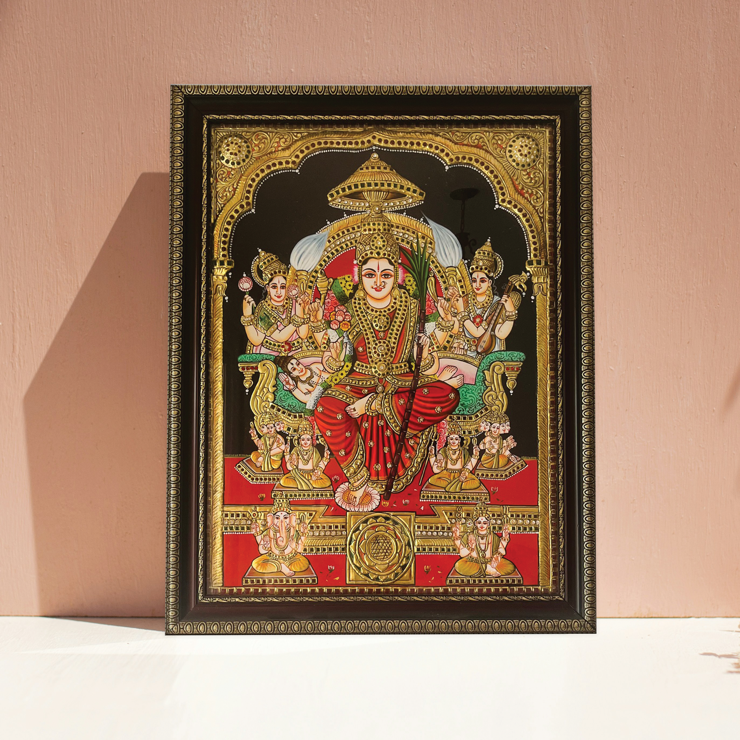 Lalita Tripura Sundari Goddess Tanjore Art