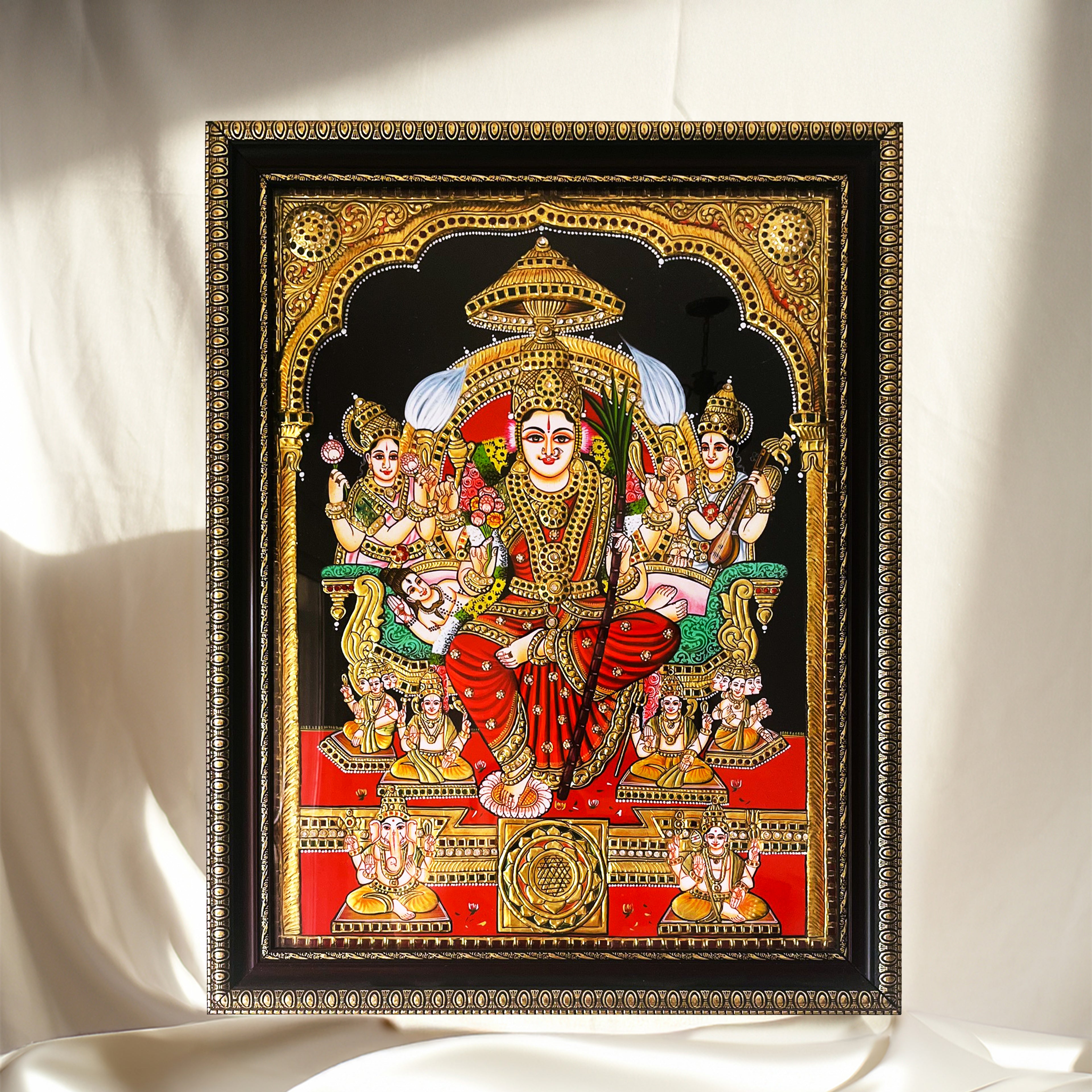 Lalita Tripura Sundari Goddess Tanjore Art
