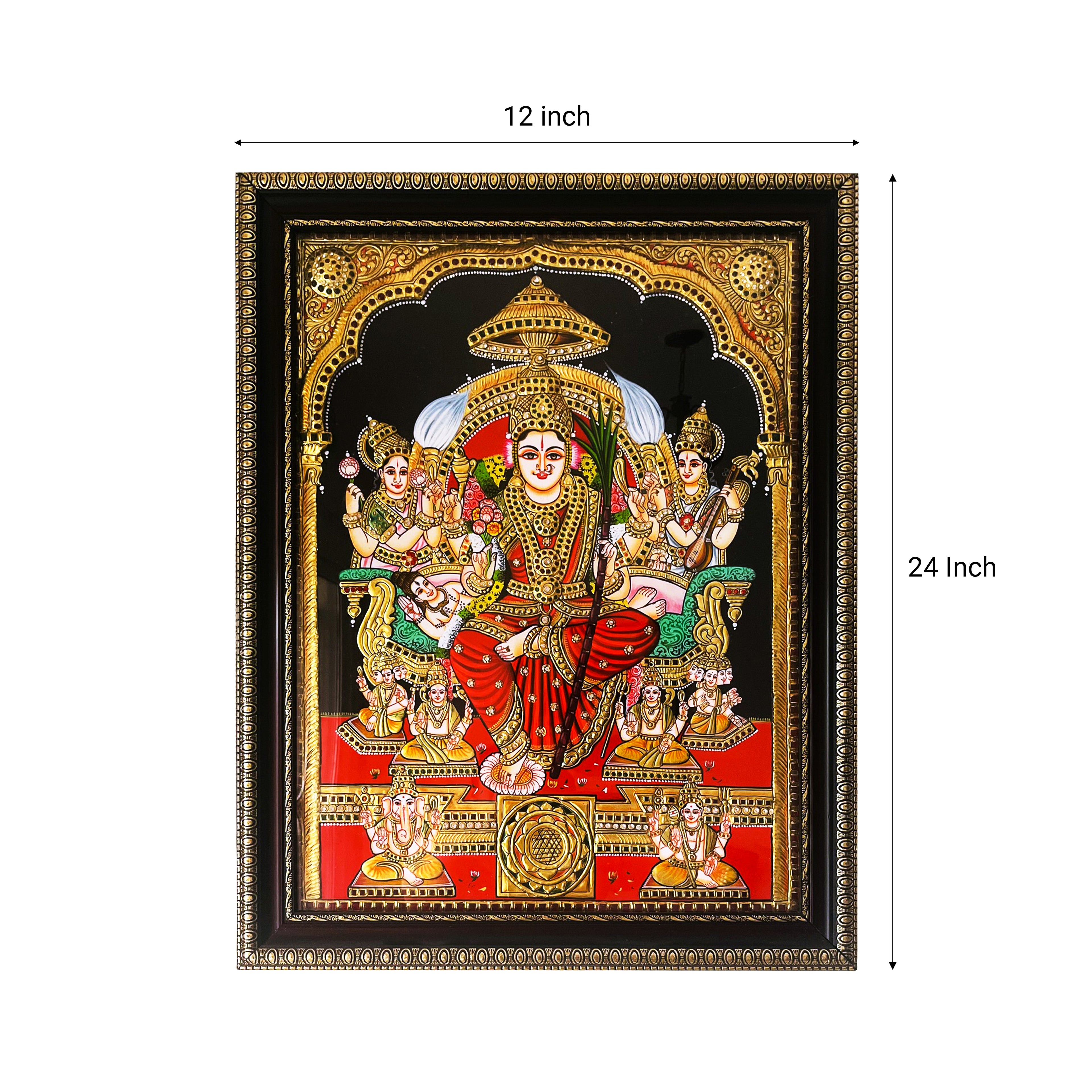 Lalita Tripura Sundari Goddess Tanjore Art
