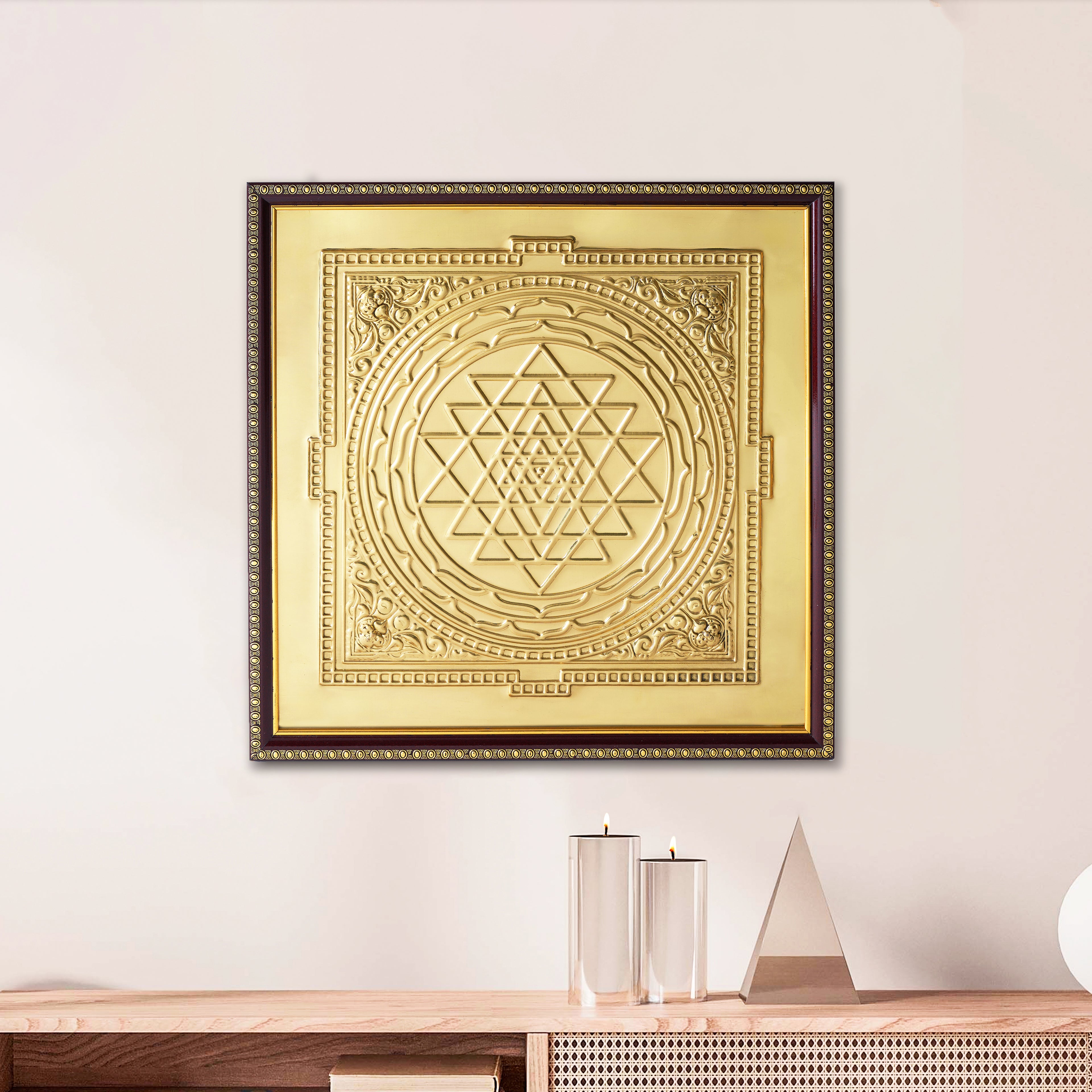Sri Chakra Yantra Brass Repoussé