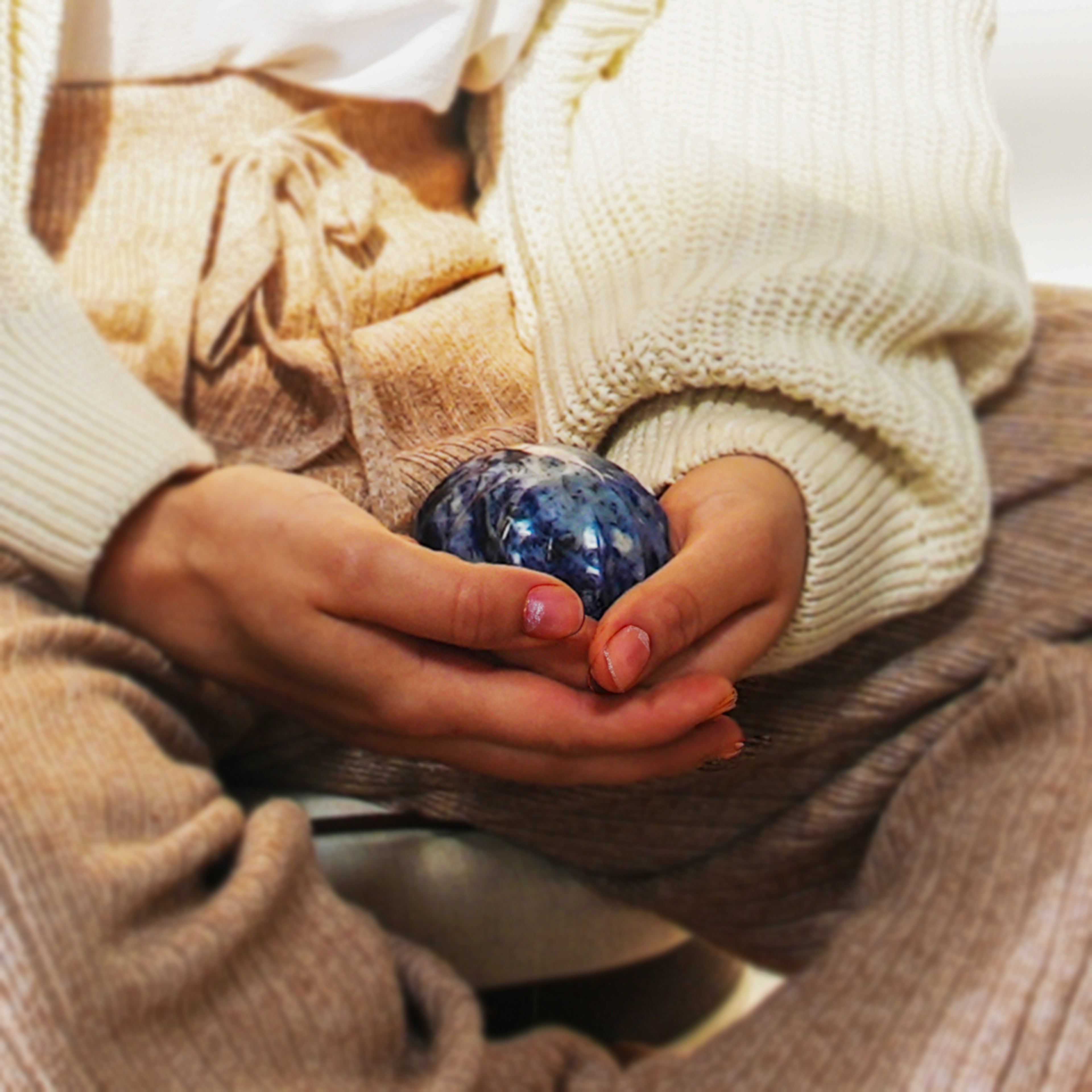 Meditation Sodalite Palm Gemstone