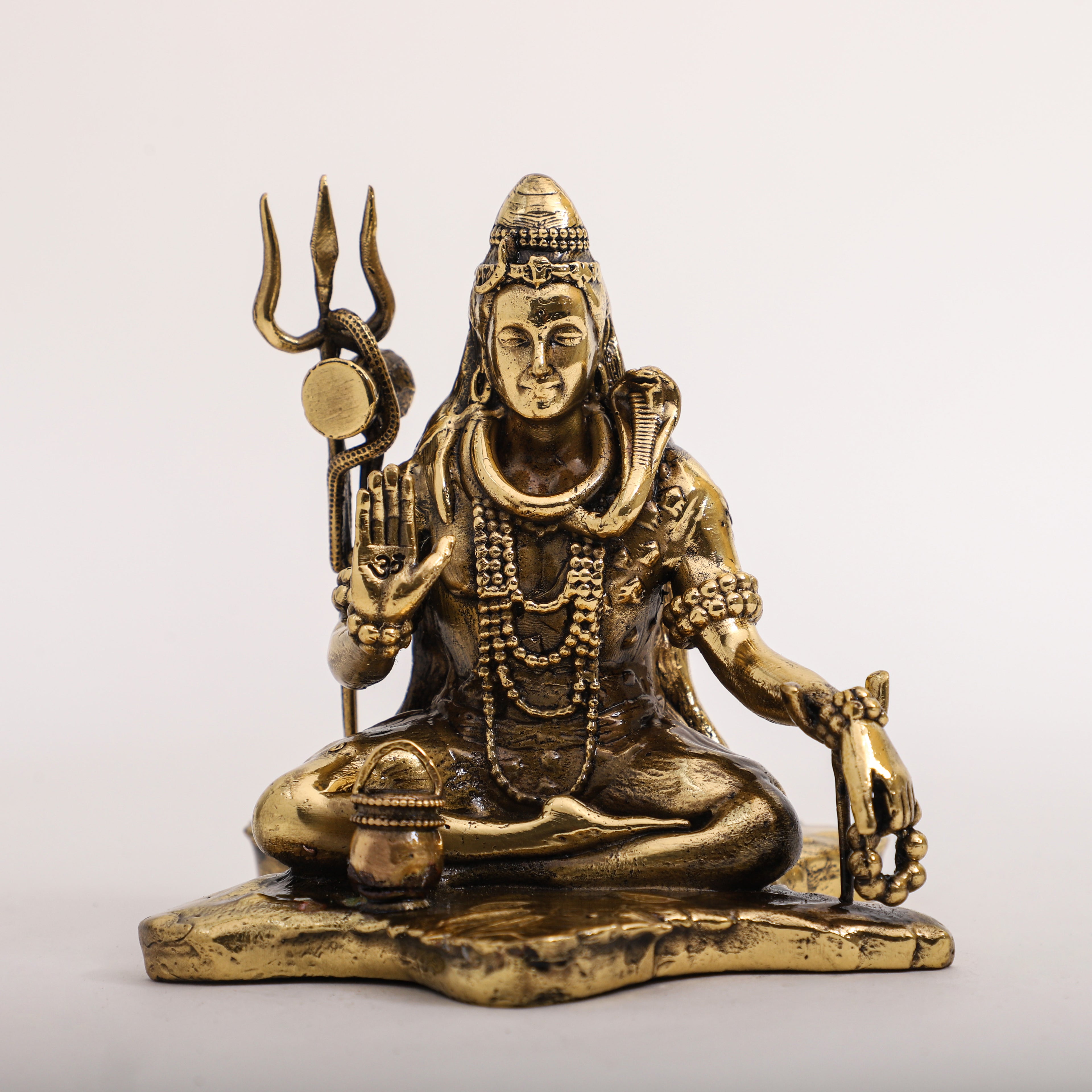 Brass Lord Shiva sitting on Tiger Skin