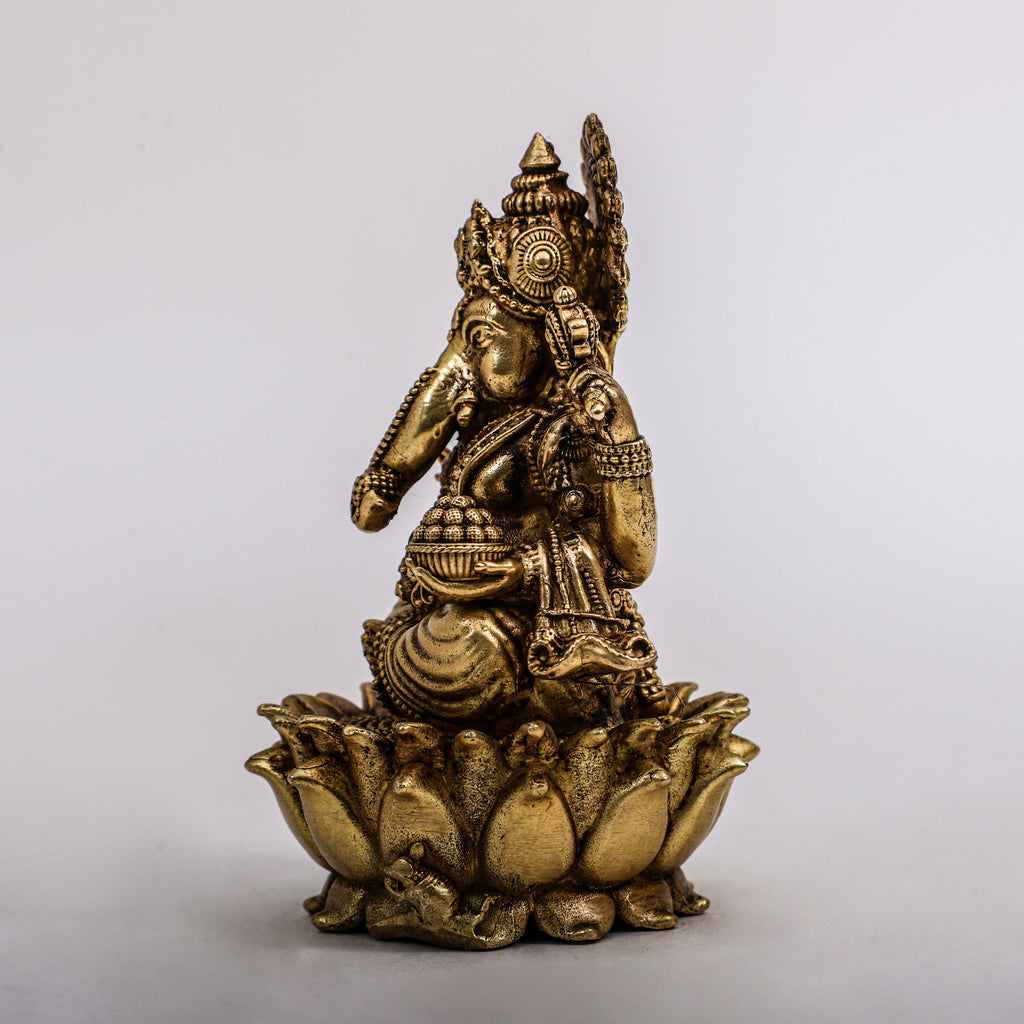 Brass Ganesha on Lotus.