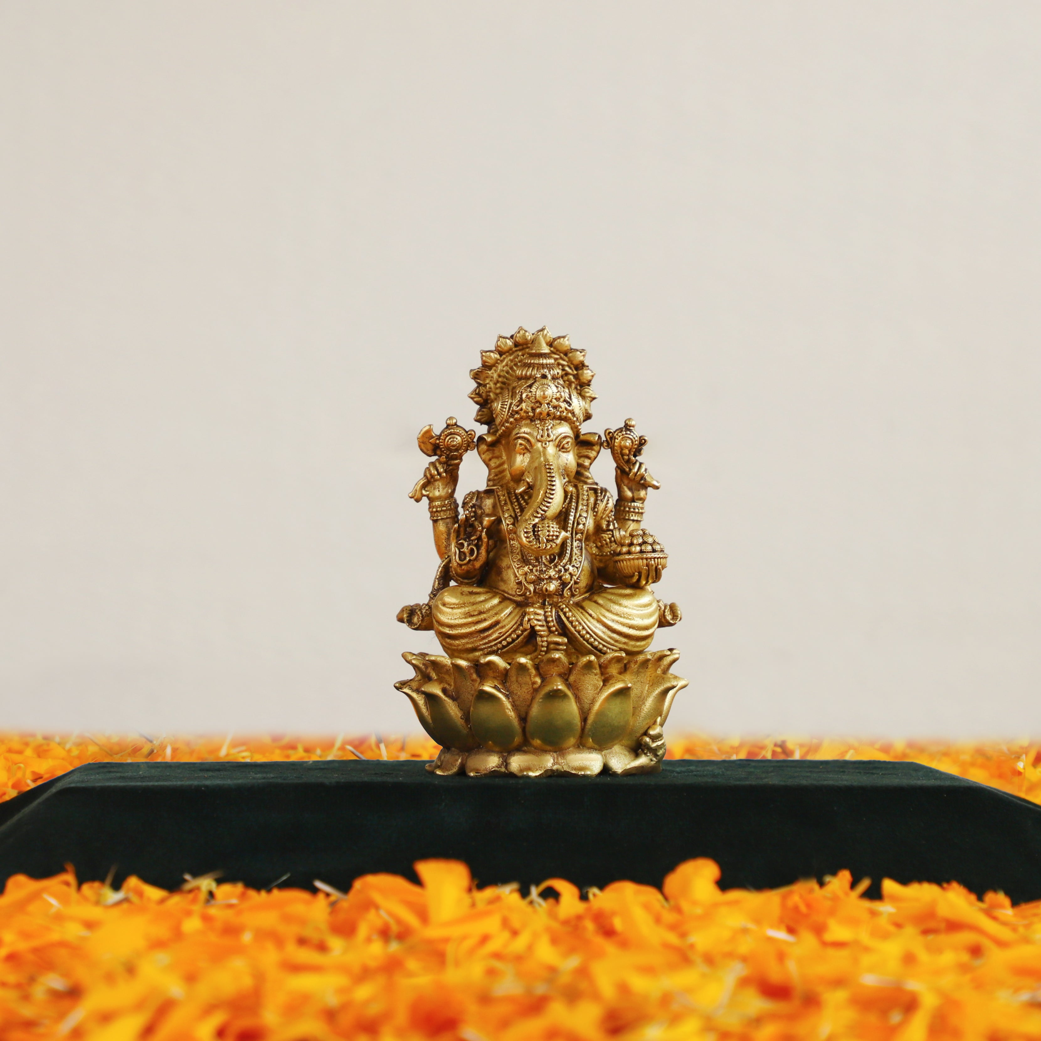 Brass Ganesha on Lotus.