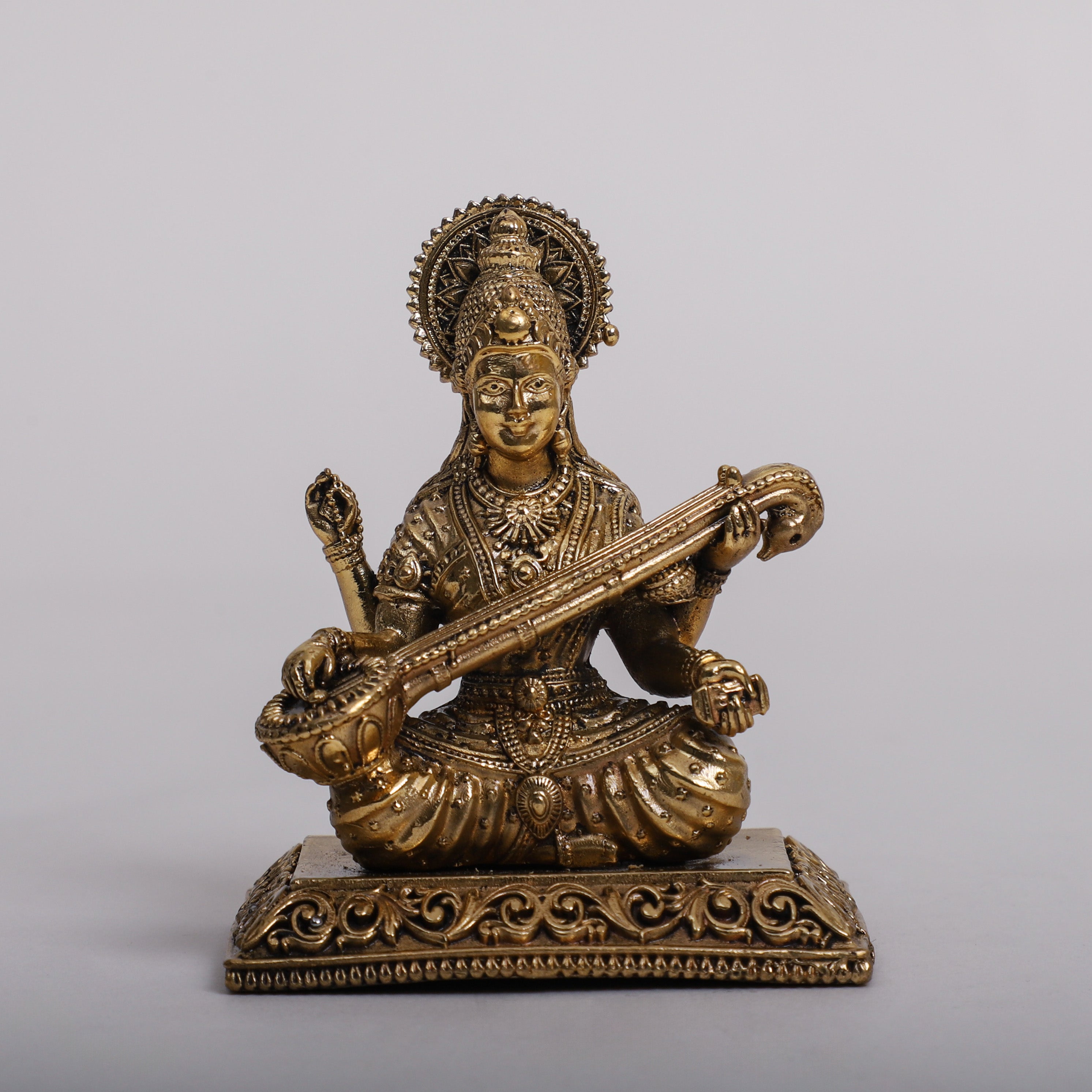 Brass Saraswati