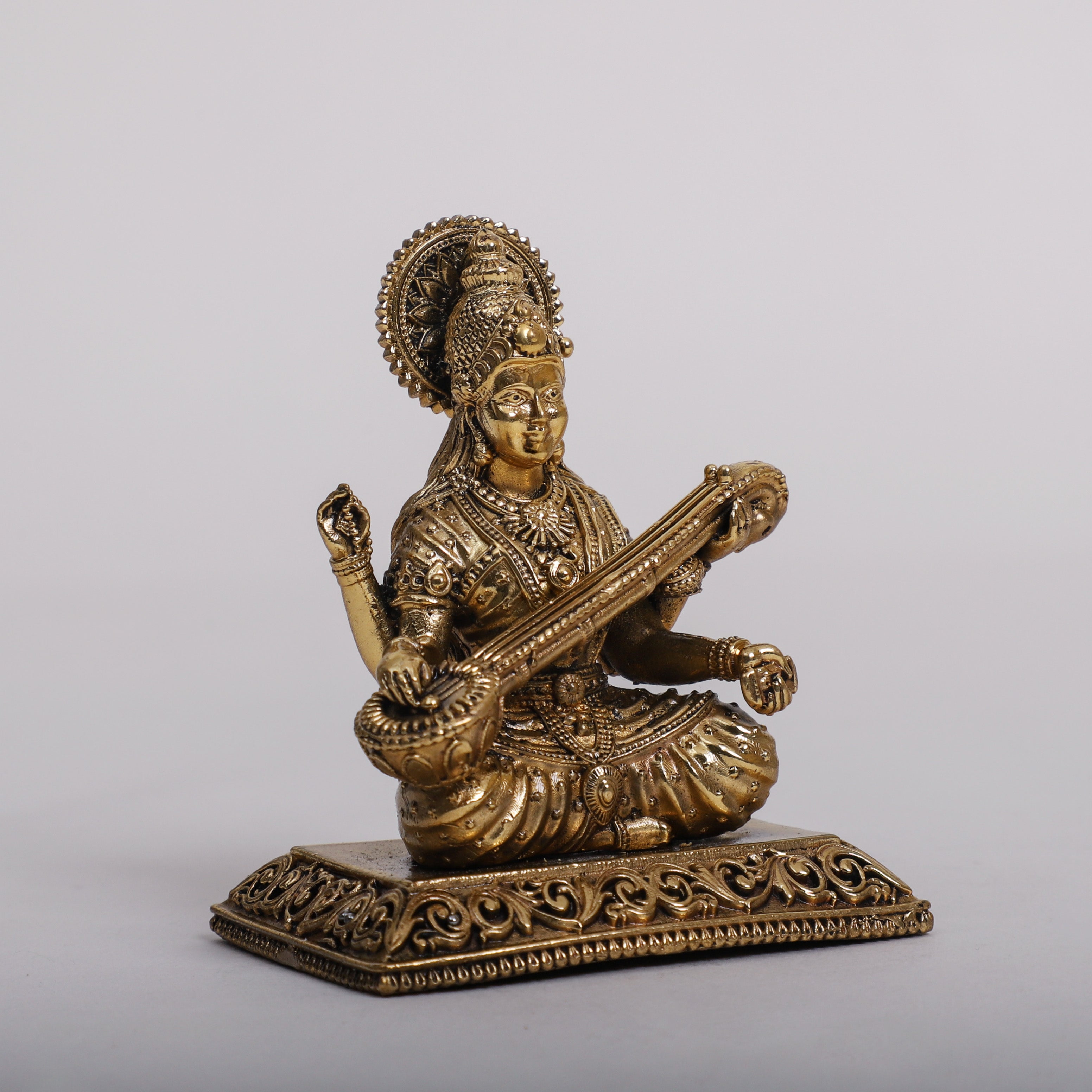 Brass Saraswati