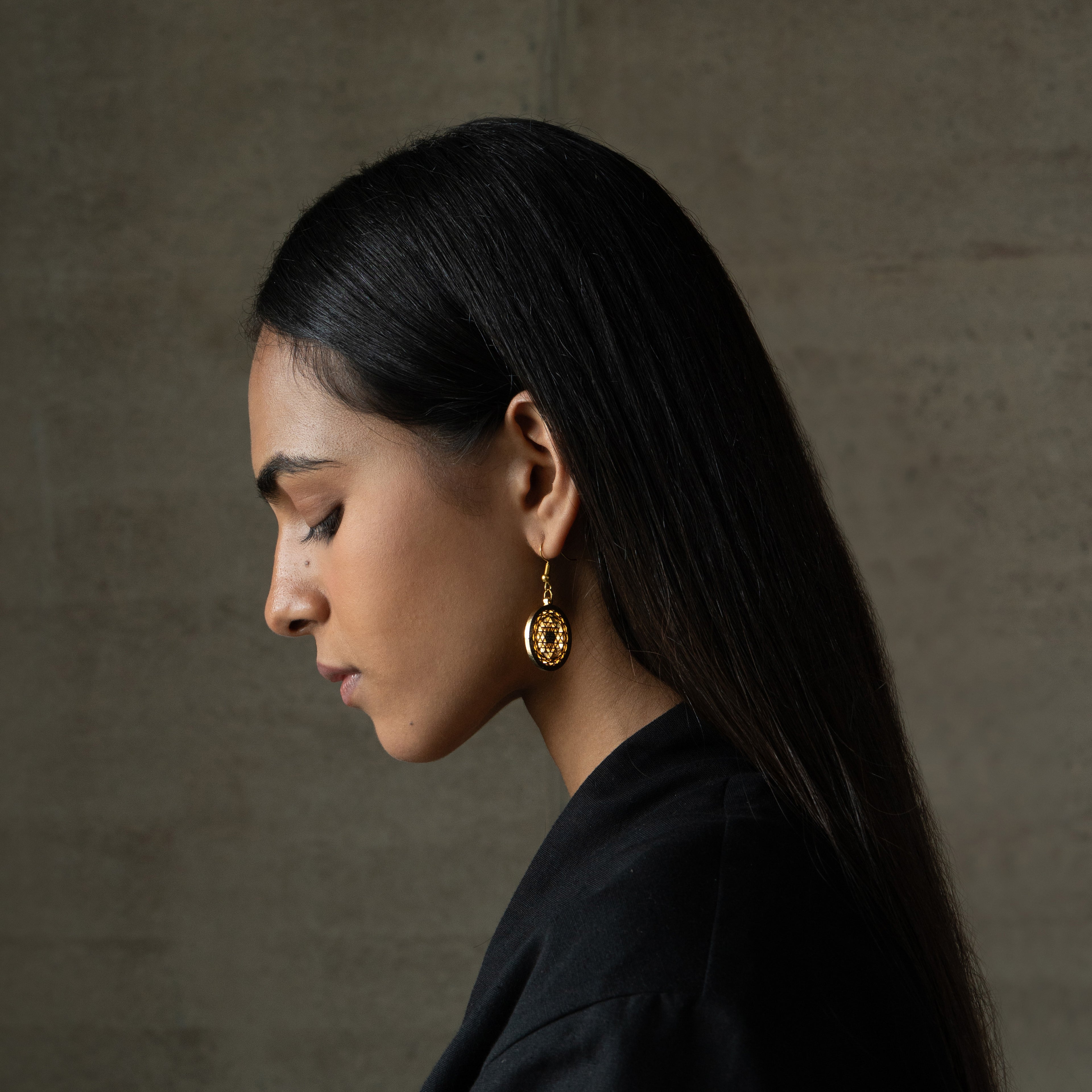 Sri Chakra Yantra Veerya Earrings