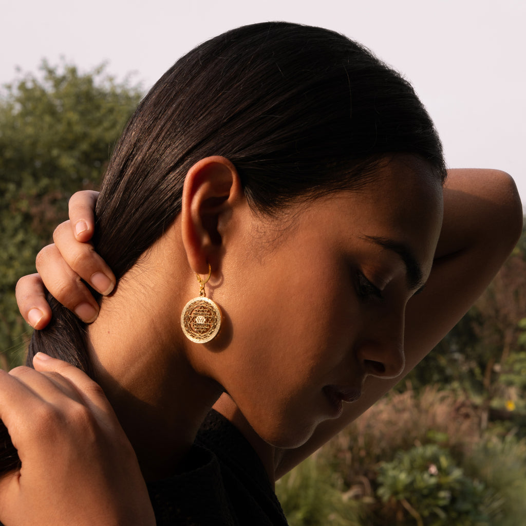 Sri Chakra Yantra Veerya Earrings