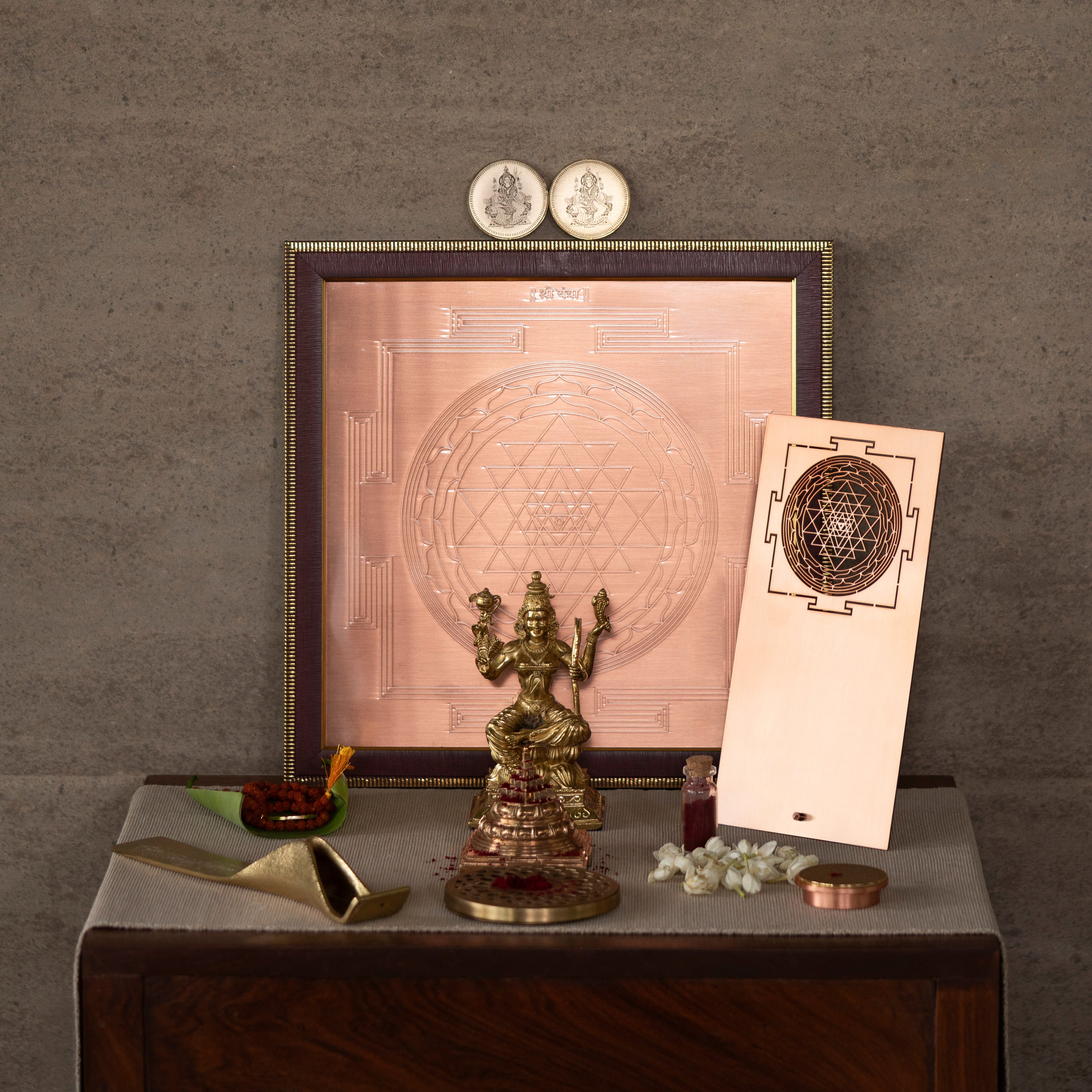 Sri Chakra Yantra Copper Embossed