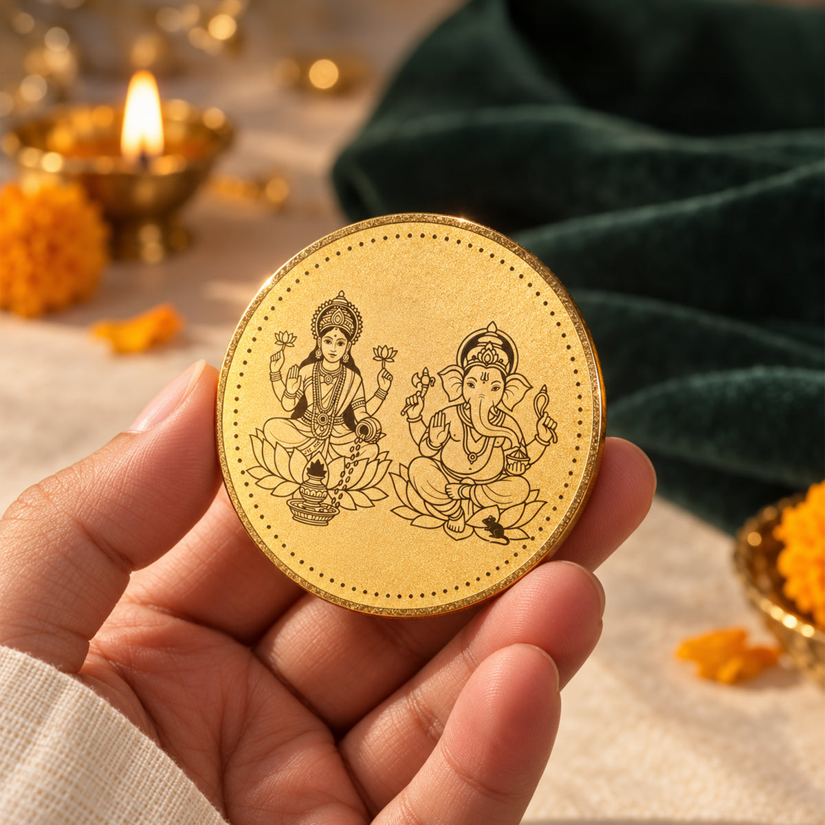 Lakshmi-Ganesha & Shubh Labh Prayer Coin